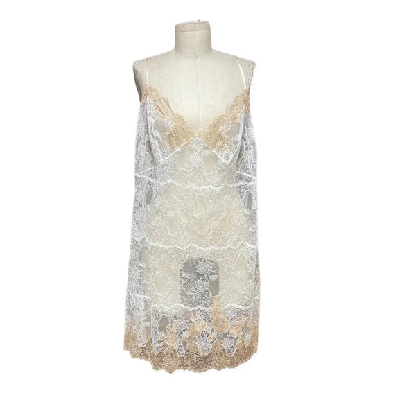 Josie Natori Chantilly Bordered Lace Chemise Lingerie White Size XL - Picture 2 of 12